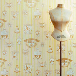 CARPE NOTCEM-LIME & GOLD - Wallpaper