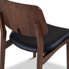 Modern Brazilian Beth Side Chair Shimmy Black Seat Nogal Frame