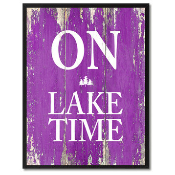 On Lake Time Inspirational, Canvas, Picture Frame, 22"X29"