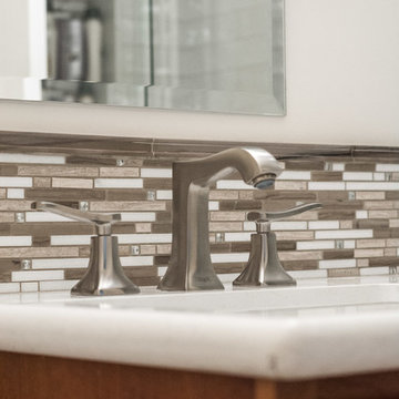 Arcadia Guest Bathroom with Subway Tile Shower and Modern Fixtures
