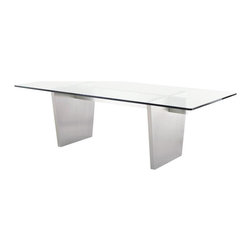 Nuevo - Clear & Silver / Large - Dining Tables