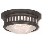 Livex Lighting - Livex Lighting 73051-07 Berwick - 11" Two Light Flush Mount - The classic simple design of this bronze flush mouBerwick 11" Two Ligh Bronze Clear Prismat *UL Approved: YES Energy Star Qualified: n/a ADA Certified: n/a  *Number of Lights: Lamp: 2-*Wattage:40w Medium Base bulb(s) *Bulb Included:No *Bulb Type:Medium Base *Finish Type:Bronze