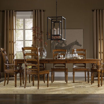 Hooker Furniture Dining Room Tynecastle Rectangle Leg Dining Table with Two 18"