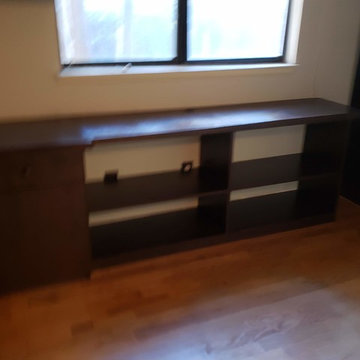 Richardson Office Chocolate Melamine with stained wood top