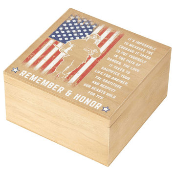 Wood Box, Remember And Honor Fireman