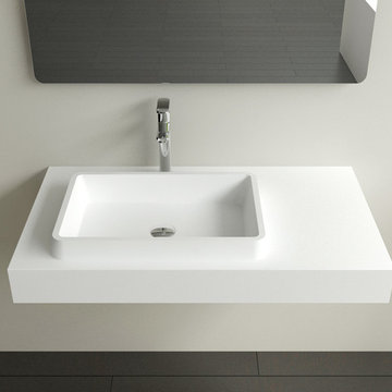Rectangular STone Resin Wall Mounted Sink - WT-01