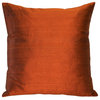 Pillow Decor Sankara Silk Throw Pillows 20"x20", Burnt Orange