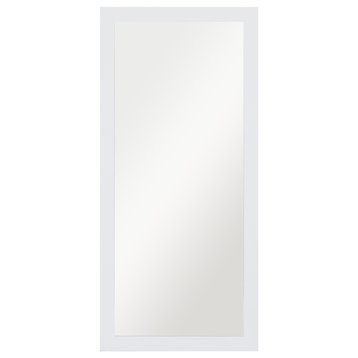 Contemporary White Wooden Wall Mirror 560299