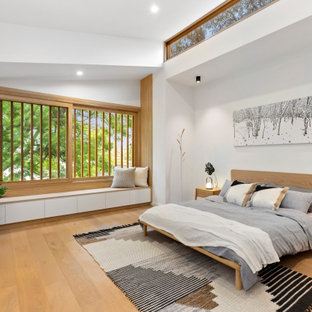 Inspiration for a scandinavian master bedroom in Sydney.