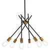 Louis 23" Pendant, Black and Brass
