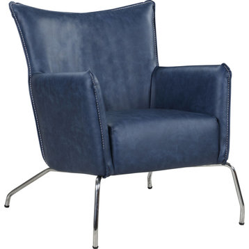 Accent Chair with Steel Frame - Blue