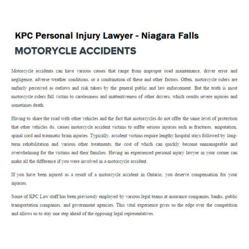 Niagara Falls Personal Injury Lawyer - KPC Personal Injury Lawyer (800) 234-6145