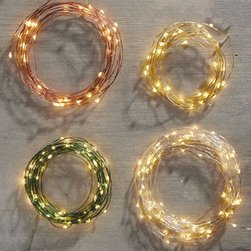 Battery Operated Micro Lights Gold/Warm White  10' - Holiday Decorations