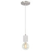 61101-11 Adjustable 1-Light Hanging Mini Pendant Ceiling Light, White Marble