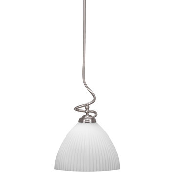 Capri Stem Pendant In Brushed Nickel Finish With 10.75" Opal Frosted Glass
