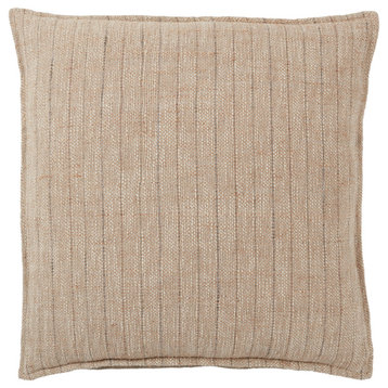 Jaipur Living Murdoch Striped Light Brown/Cream Poly Fill Pillow 22" Square