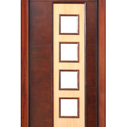 Prehung Low-E Single Door, Wind-load Rated, Contemporary Square Design - Front Doors