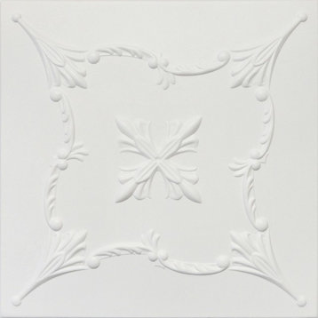 19.6"x19.6" Styrofoam Glue Up Ceiling Tiles R38 Ultra Pure White Behr Satin