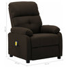 vidaXL Massage Chair Leisure Adjustable Chair for Home Theater Dark Brown Fabric