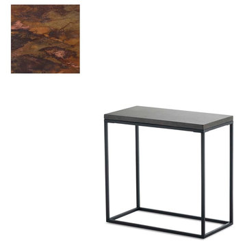 Pietra Rectangular Side Table, Copper Patina