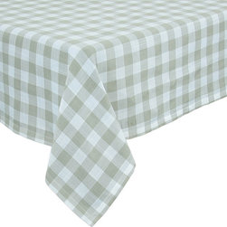 Xia Home Fashions - Gingham Check Tablecloth, 60"x84" Natural - Tablecloths