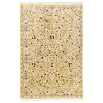Mogul, One-of-a-Kind Hand-Knotted Area Rug Yellow, 4' 2 x 6' 4