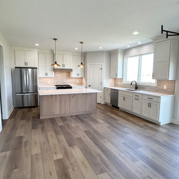 Shoji White and Rustic Beech Almond Kitchen Design
