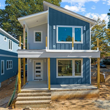 Siding Installation - James Hardie Lap and B&B (Boothbay Blue and Deep Ocean)