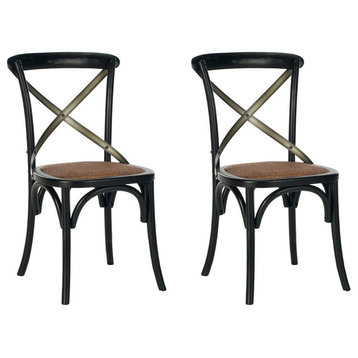 Safavieh EleanorxBack Side Chairs, Set of 2, Distressed Hickory