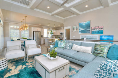 Inspiration for a coastal living room remodel in Atlanta