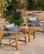 GDF Studio Savannah Outdoor Acacia Wood Frame Wicker Club Chairs, Set of 2