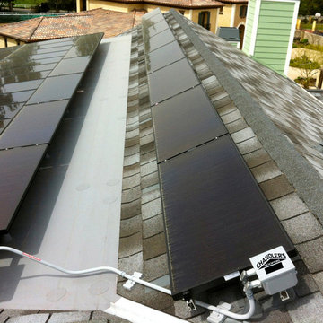 GAF Grand Slate II Shingle Roof and IB Roofing System on flat roof with Solar In