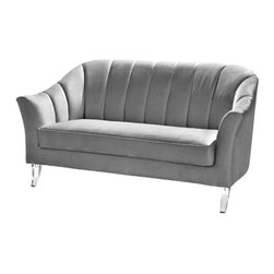worlds away - Worlds Away Marjorie Channel Back Acrylic Leg Sofa - Sofas