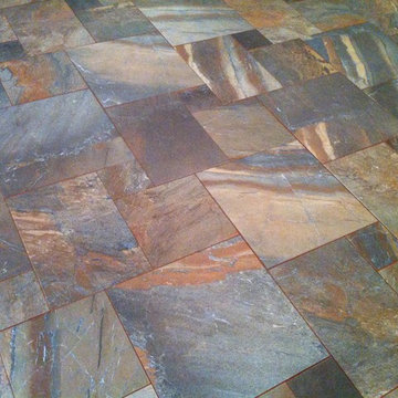 Basement Remodel with New Bar and Ceramic Tile Floor