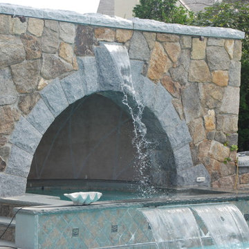 Pool with granite arch