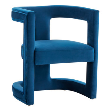 Modrest Kendra Modern Blue Fabric Accent Chair