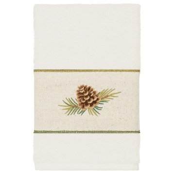 Linum Home Textiles Turkish Cotton Pierre Embellished Hand Towel, Cream