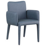 Meridian Furniture - Pelle Faux Leather Accent/Dining Chair, Navy - Make dining a sophisticated occasion when you add this Pelle vegan leather dining chair to the mix. The beautiful fully upholstered dining chair features soft, durable navy vegan leather from top to bottom, giving you a high-class look without the expense and the maintenance needs of real leather. An all-iron metal inner frame keeps the chair sturdy and stout, making it a great choice for your busy household.