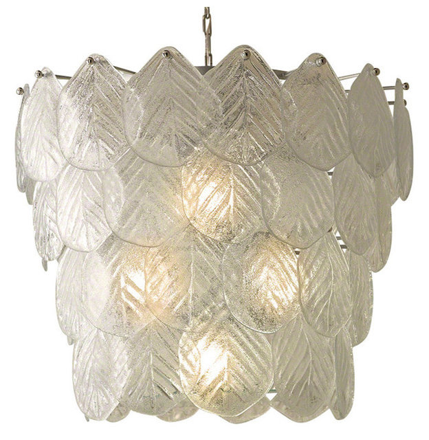 Global Views Murano Glass Leaf Chandelier Transitional Global Views Murano Glass Leaf Chandelier