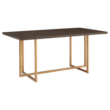 Chesher Gold Finish 68-inch Rectangular Dining Table