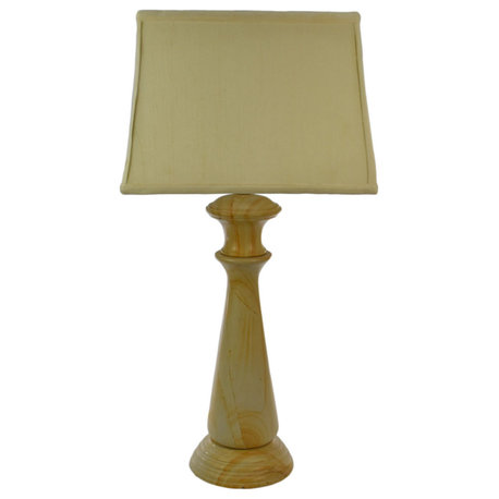 32" Tall Marble Table Lamp "Tolesto", Beige