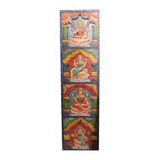 Consigned Antique Wood Lakshmi Wall Panel Hindu Gods Yoga Decor