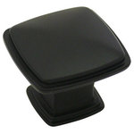 Cosmas - Cosmas 4391FB Flat Black 1-1/4&rdquo; Square Cabinet Knob - High Quality Flat Black Finish