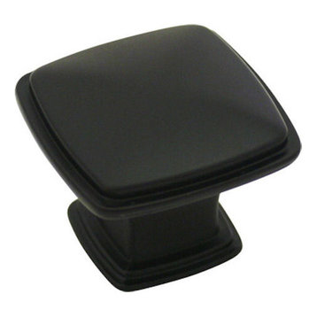 Cosmas 4391FB Flat Black 1-1/4” Square Cabinet Knob