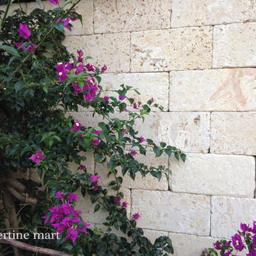 Ivory Travertine Pavers as Wall Tiles