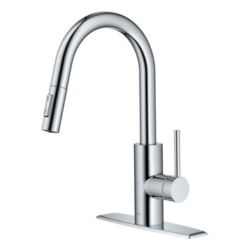 Oletto Pull-Down 2-Function 1-Handle 1-Hole Kitchen Faucet CH (Model KPF-2620CH)