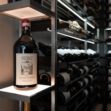 Modern Wine Racking in a Gorgeous Under Stair Wine Cellar