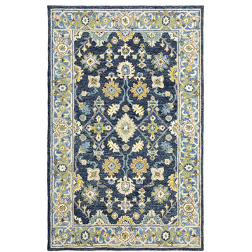 8'X10' Navy And Blue Bohemian Rug