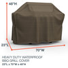 Budge NeverWet Hillside Patio BBQ Grill Cover, Black & Tan, Fits Grills 70" Wide