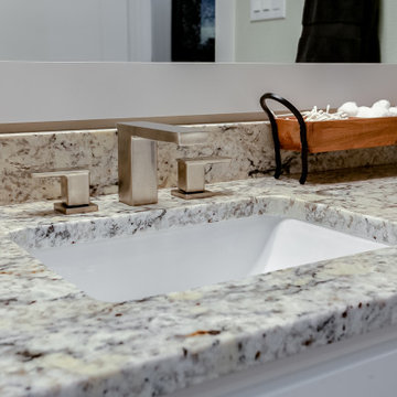 Corinth Bathroom Update: Bianco Antico Granite & Square Undermount Sink